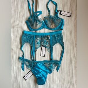 Elegant Blue Lace Bra Set